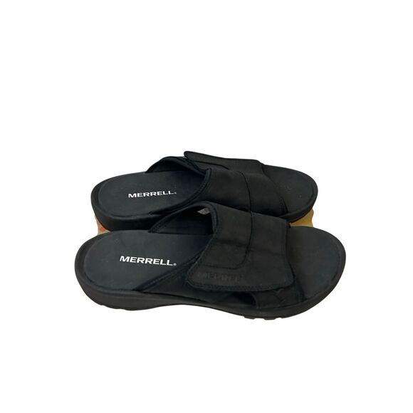 Merrell shoes men’s 8 black slides sandals adjustable width Eur41 - Picture 1 of 7